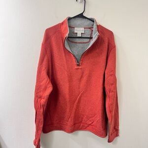 Tommy Bahama Red and Gray Quarter-Zip Sweater